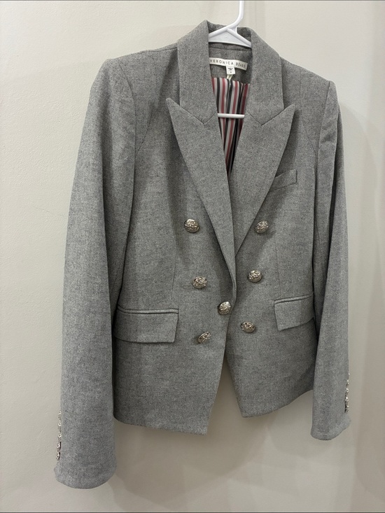 Veronica Beard Jackets & Blazers - Veronica Beard Gray Double-Breasted Military-Style Blazer - size 4 - wool blend